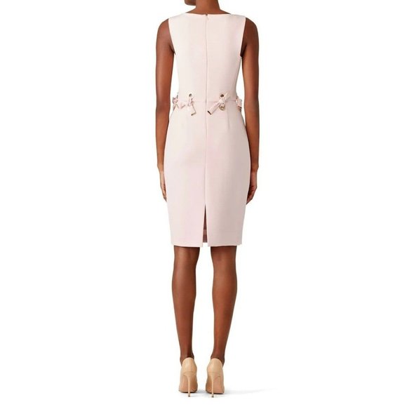 RTR size 20 Badgley Mischka Blush pink sleeveless grommet waist midi dress 2x - Picture 2 of 7